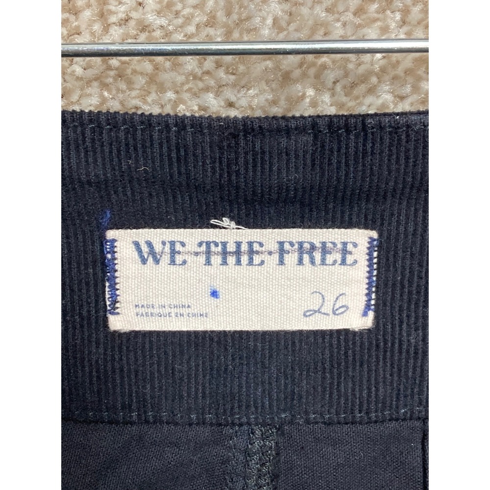 We The Free High Rise Corduroy Flare Pants Womens 26 Black Bell Bottoms Stretch - Picture 4 of 9